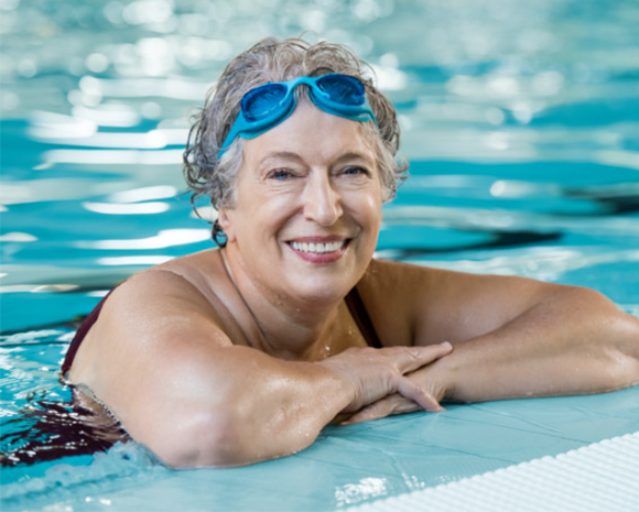 woman in pool